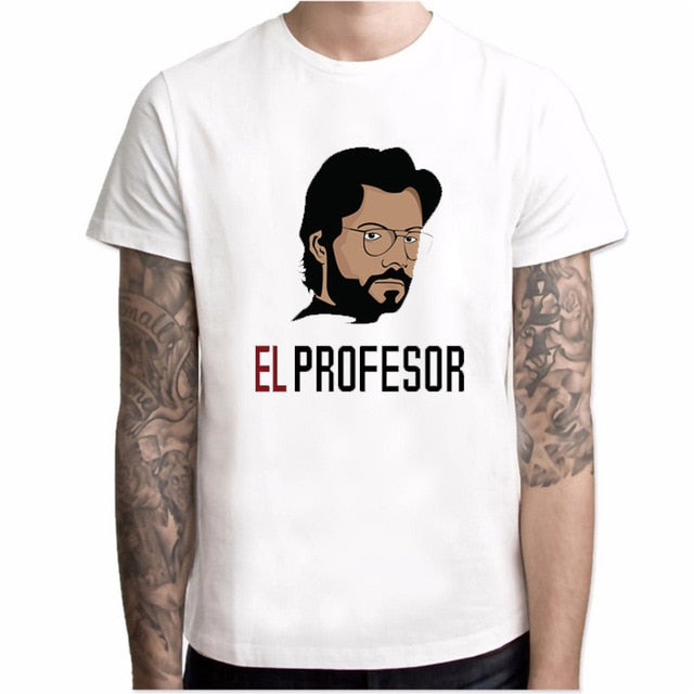 New T Shirt Men Funny Design La Casa De Papel Tshirt Money Heist Tees TV Series Tshirts Men Short Sleeve House of Paper T-Shirt