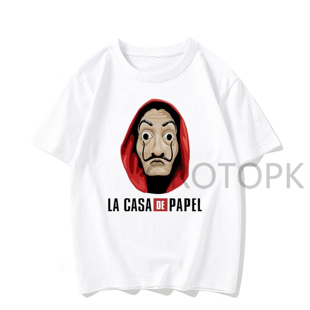 New T Shirt Men Funny Design La Casa De Papel Tshirt Money Heist Tees TV Series Tshirts Men Short Sleeve House of Paper T-Shirt