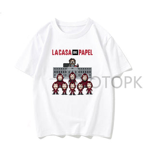 New T Shirt Men Funny Design La Casa De Papel Tshirt Money Heist Tees TV Series Tshirts Men Short Sleeve House of Paper T-Shirt