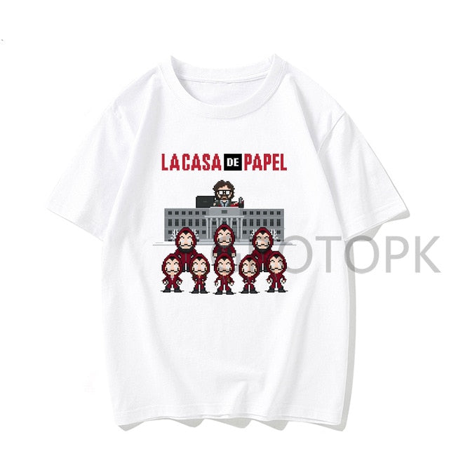 New T Shirt Men Funny Design La Casa De Papel Tshirt Money Heist Tees TV Series Tshirts Men Short Sleeve House of Paper T-Shirt