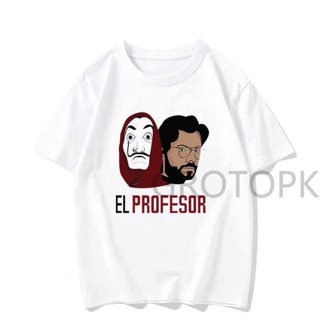 New T Shirt Men Funny Design La Casa De Papel Tshirt Money Heist Tees TV Series Tshirts Men Short Sleeve House of Paper T-Shirt