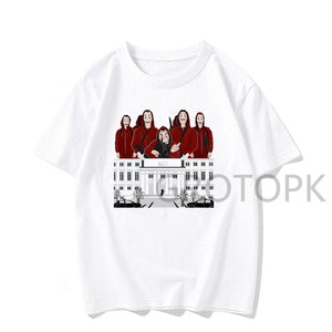 New T Shirt Men Funny Design La Casa De Papel Tshirt Money Heist Tees TV Series Tshirts Men Short Sleeve House of Paper T-Shirt
