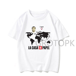 New T Shirt Men Funny Design La Casa De Papel Tshirt Money Heist Tees TV Series Tshirts Men Short Sleeve House of Paper T-Shirt