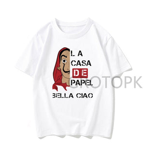 New T Shirt Men Funny Design La Casa De Papel Tshirt Money Heist Tees TV Series Tshirts Men Short Sleeve House of Paper T-Shirt