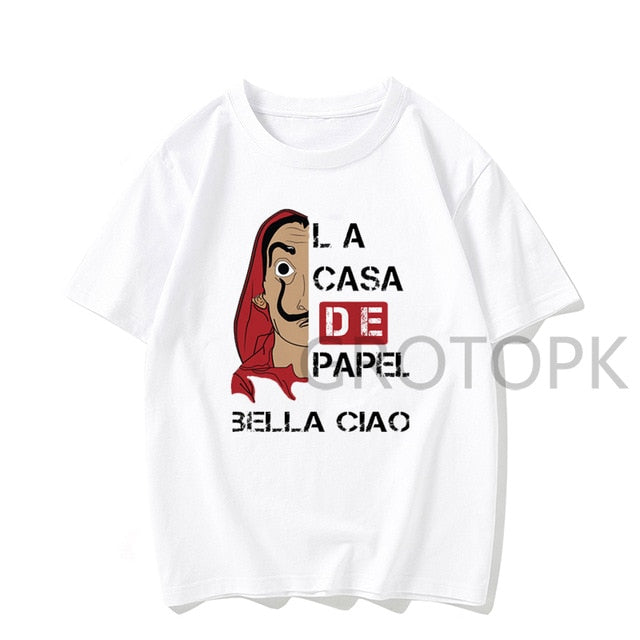 New T Shirt Men Funny Design La Casa De Papel Tshirt Money Heist Tees TV Series Tshirts Men Short Sleeve House of Paper T-Shirt