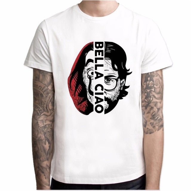 New T Shirt Men Funny Design La Casa De Papel Tshirt Money Heist Tees TV Series Tshirts Men Short Sleeve House of Paper T-Shirt