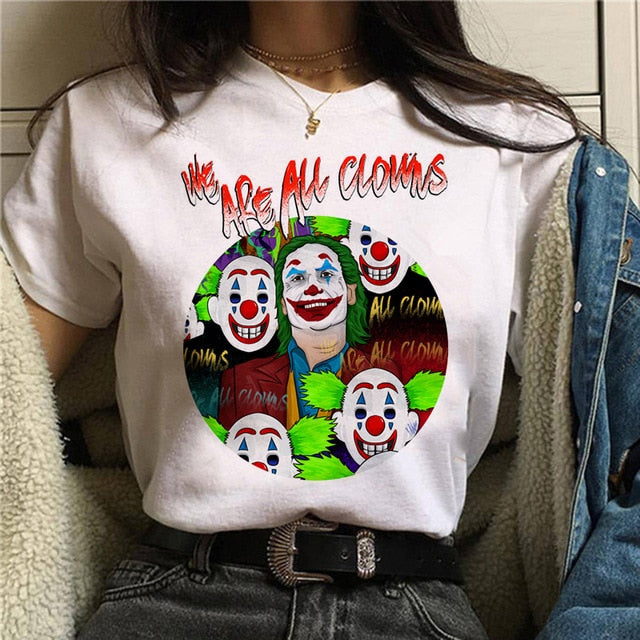 Joker T shirt White Men/women/kid T Shirt Summer Casual Harajuku Aesthetics T-shirts Joaquin Phoenix Joker Movie Tee Shirt 2019