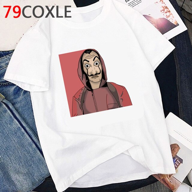 La Casa De Papel T Shirt Men Summer Top Funny Cartoon Tshirt Money Heist Kawaii Bella Ciao Tees House of Paper Streetwear Male