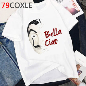 La Casa De Papel T Shirt Men Summer Top Funny Cartoon Tshirt Money Heist Kawaii Bella Ciao Tees House of Paper Streetwear Male