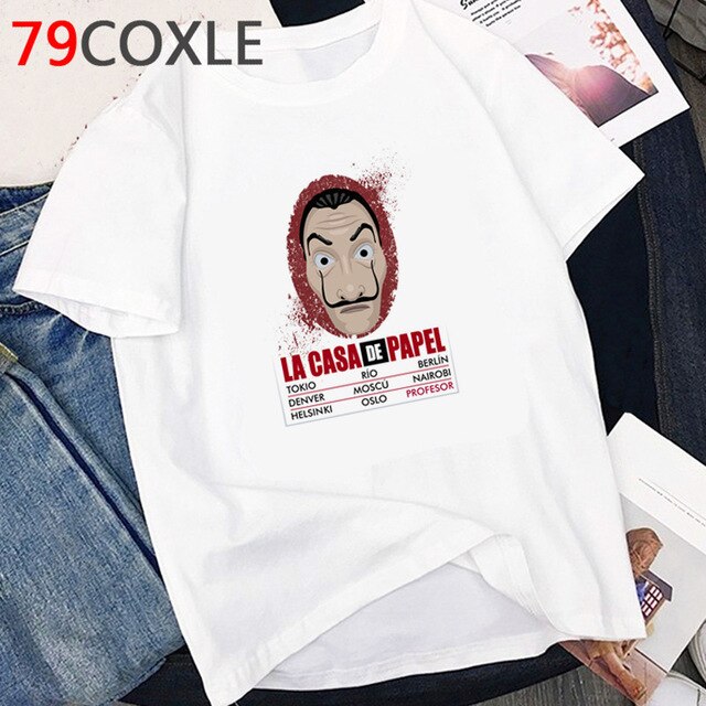 La Casa De Papel T Shirt Men Summer Top Funny Cartoon Tshirt Money Heist Kawaii Bella Ciao Tees House of Paper Streetwear Male