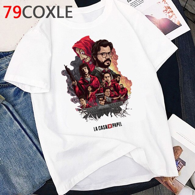 La Casa De Papel T Shirt Men Summer Top Funny Cartoon Tshirt Money Heist Kawaii Bella Ciao Tees House of Paper Streetwear Male