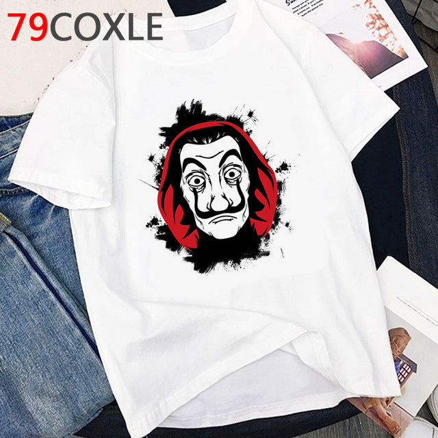 La Casa De Papel T Shirt Men Summer Top Funny Cartoon Tshirt Money Heist Kawaii Bella Ciao Tees House of Paper Streetwear Male