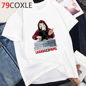 La Casa De Papel T Shirt Men Summer Top Funny Cartoon Tshirt Money Heist Kawaii Bella Ciao Tees House of Paper Streetwear Male