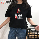 La Casa De Papel T Shirt Men Summer Top Funny Cartoon Tshirt Money Heist Kawaii Bella Ciao Tees House of Paper Streetwear Male