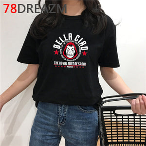 La Casa De Papel T Shirt Men Summer Top Funny Cartoon Tshirt Money Heist Kawaii Bella Ciao Tees House of Paper Streetwear Male