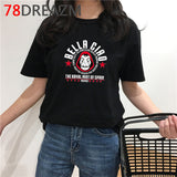 La Casa De Papel T Shirt Men Summer Top Funny Cartoon Tshirt Money Heist Kawaii Bella Ciao Tees House of Paper Streetwear Male