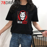 La Casa De Papel T Shirt Men Summer Top Funny Cartoon Tshirt Money Heist Kawaii Bella Ciao Tees House of Paper Streetwear Male