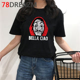 La Casa De Papel T Shirt Men Summer Top Funny Cartoon Tshirt Money Heist Kawaii Bella Ciao Tees House of Paper Streetwear Male