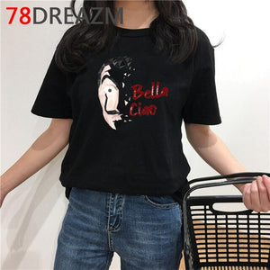 La Casa De Papel T Shirt Men Summer Top Funny Cartoon Tshirt Money Heist Kawaii Bella Ciao Tees House of Paper Streetwear Male