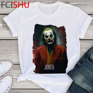 Funny Joker Horror Movie T Shirt Men Joquin Phoenix Cool Graphic T-shirt Fun Cartoon Summer Tshirt Hip Hop Top Tees Male