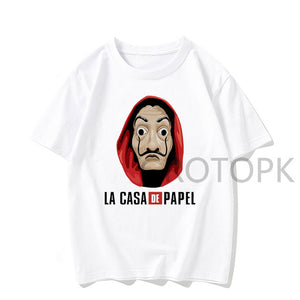 XL-3XL Men Funny Design La Casa De Papel Tshirt Money Heist Tees TV Series Tshirts Men Short Sleeve House of Paper T-Shirt