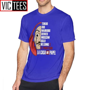 Mens Money Heist T Shirts La Casa De Papel T-Shirt Cute Man Tee Shirt Streetwear Printed Big Cotton Tshirt