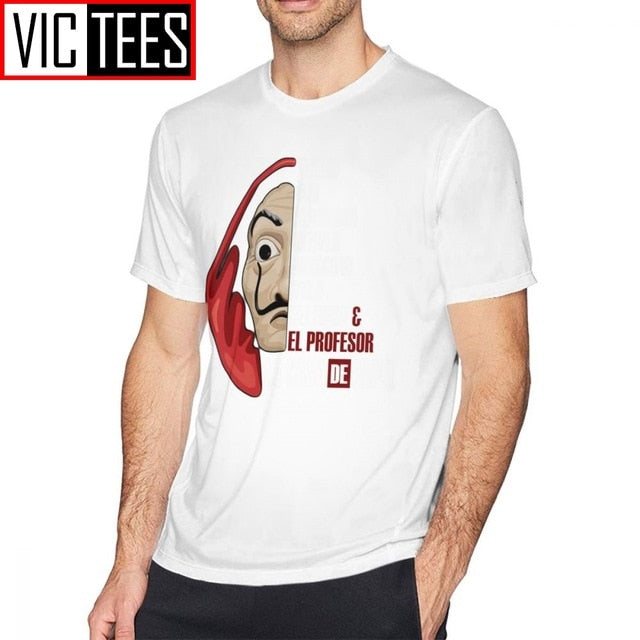 Mens Money Heist T Shirts La Casa De Papel T-Shirt Cute Man Tee Shirt Streetwear Printed Big Cotton Tshirt