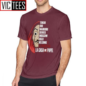 Mens Money Heist T Shirts La Casa De Papel T-Shirt Cute Man Tee Shirt Streetwear Printed Big Cotton Tshirt