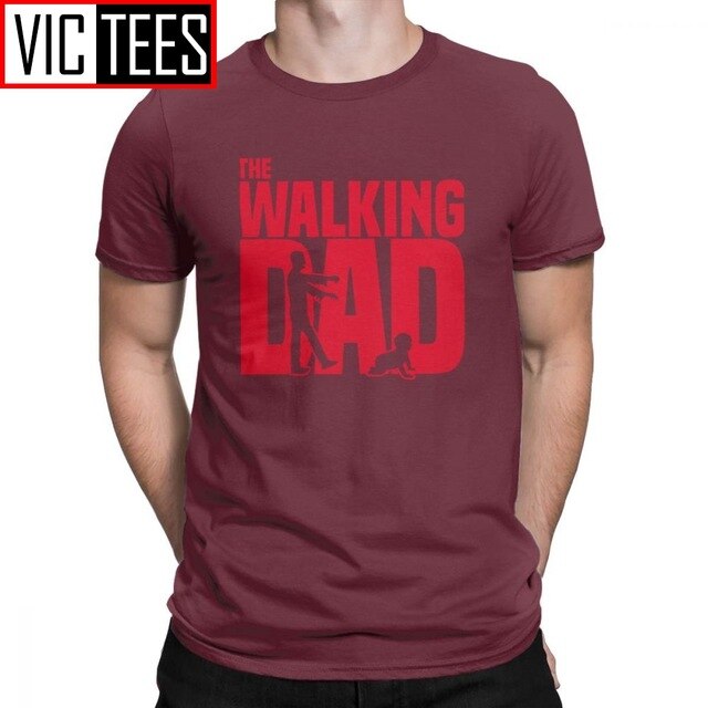 Man T Shirt The Walking Dead The Walking Dad Simple Short Sleeves Tees Shirt Round Collar Clothes Cotton Printing T-Shirts