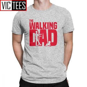 Man T Shirt The Walking Dead The Walking Dad Simple Short Sleeves Tees Shirt Round Collar Clothes Cotton Printing T-Shirts