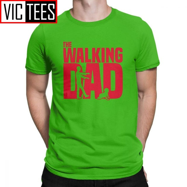 Man T Shirt The Walking Dead The Walking Dad Simple Short Sleeves Tees Shirt Round Collar Clothes Cotton Printing T-Shirts