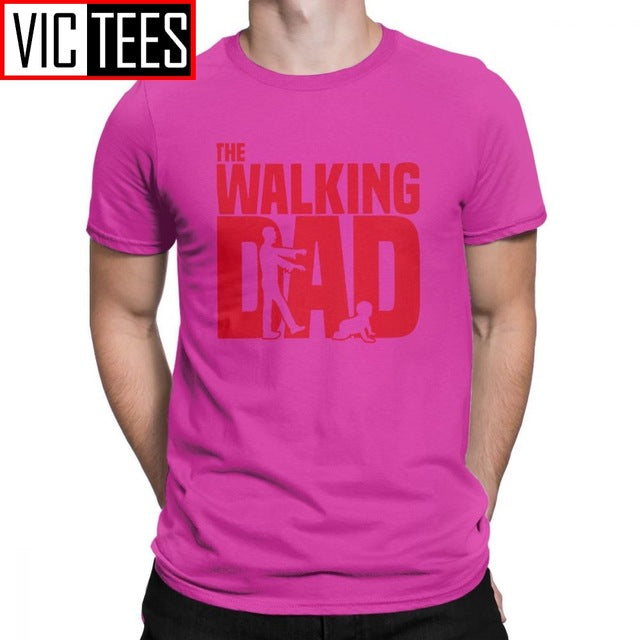 Man T Shirt The Walking Dead The Walking Dad Simple Short Sleeves Tees Shirt Round Collar Clothes Cotton Printing T-Shirts