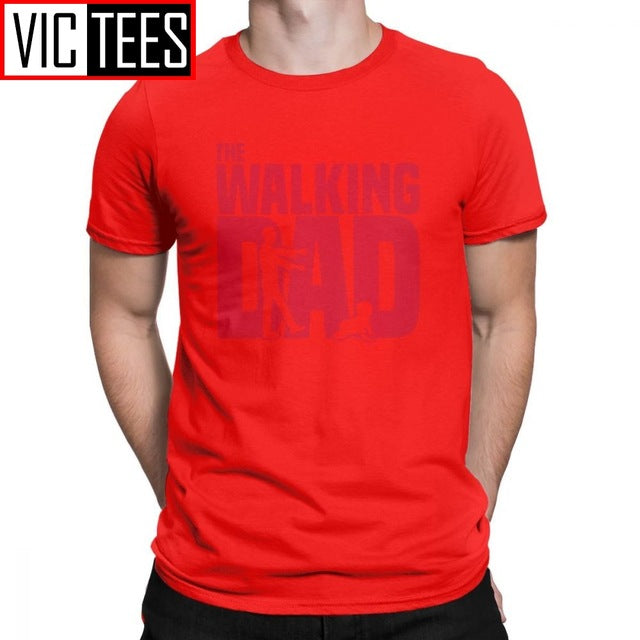 Man T Shirt The Walking Dead The Walking Dad Simple Short Sleeves Tees Shirt Round Collar Clothes Cotton Printing T-Shirts