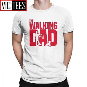Man T Shirt The Walking Dead The Walking Dad Simple Short Sleeves Tees Shirt Round Collar Clothes Cotton Printing T-Shirts