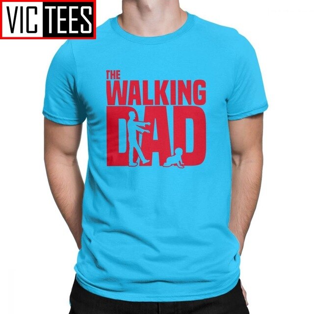 Man T Shirt The Walking Dead The Walking Dad Simple Short Sleeves Tees Shirt Round Collar Clothes Cotton Printing T-Shirts