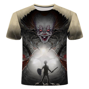 Horror Movie It Penny Wise Clown Joker 3D Print Tshirt Men/Women Hip Hop Streetwear Tee T shirt 90s Boys Cool Clothes Man Tops