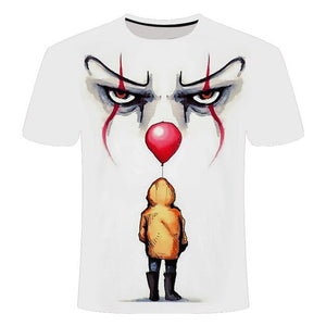 Horror Movie It Penny Wise Clown Joker 3D Print Tshirt Men/Women Hip Hop Streetwear Tee T shirt 90s Boys Cool Clothes Man Tops