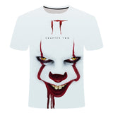Horror Movie It Penny Wise Clown Joker 3D Print Tshirt Men/Women Hip Hop Streetwear Tee T shirt 90s Boys Cool Clothes Man Tops