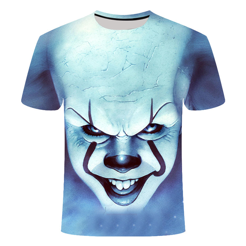 Horror Movie It Penny Wise Clown Joker 3D Print Tshirt Men/Women Hip Hop Streetwear Tee T shirt 90s Boys Cool Clothes Man Tops