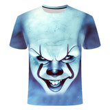 Horror Movie It Penny Wise Clown Joker 3D Print Tshirt Men/Women Hip Hop Streetwear Tee T shirt 90s Boys Cool Clothes Man Tops