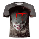 Horror Movie It Penny Wise Clown Joker 3D Print Tshirt Men/Women Hip Hop Streetwear Tee T shirt 90s Boys Cool Clothes Man Tops