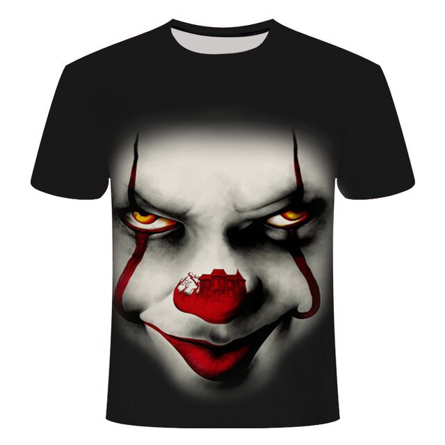 Horror Movie It Penny Wise Clown Joker 3D Print Tshirt Men/Women Hip Hop Streetwear Tee T shirt 90s Boys Cool Clothes Man Tops
