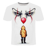 Horror Movie It Penny Wise Clown Joker 3D Print Tshirt Men/Women Hip Hop Streetwear Tee T shirt 90s Boys Cool Clothes Man Tops