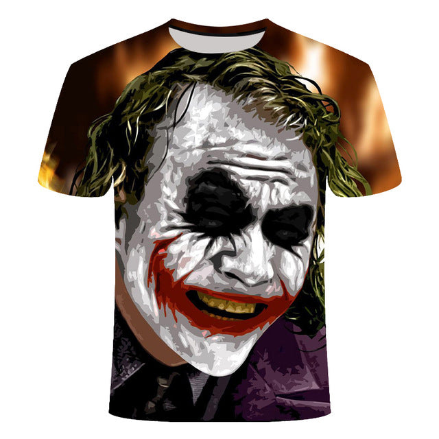 Horror Movie It Penny Wise Clown Joker 3D Print Tshirt Men/Women Hip Hop Streetwear Tee T shirt 90s Boys Cool Clothes Man Tops