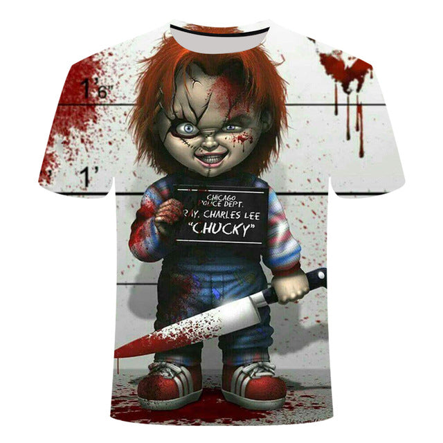 Horror Movie It Penny Wise Clown Joker 3D Print Tshirt Men/Women Hip Hop Streetwear Tee T shirt 90s Boys Cool Clothes Man Tops