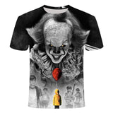 Horror Movie It Penny Wise Clown Joker 3D Print Tshirt Men/Women Hip Hop Streetwear Tee T shirt 90s Boys Cool Clothes Man Tops