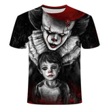 Horror Movie It Penny Wise Clown Joker 3D Print Tshirt Men/Women Hip Hop Streetwear Tee T shirt 90s Boys Cool Clothes Man Tops