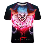 Horror Movie It Penny Wise Clown Joker 3D Print Tshirt Men/Women Hip Hop Streetwear Tee T shirt 90s Boys Cool Clothes Man Tops
