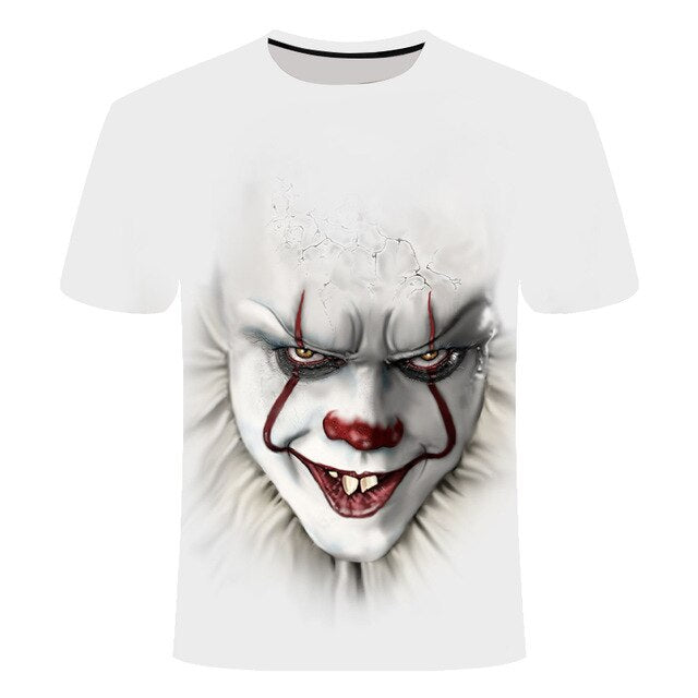 Horror Movie It Penny Wise Clown Joker 3D Print Tshirt Men/Women Hip Hop Streetwear Tee T shirt 90s Boys Cool Clothes Man Tops