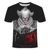Horror Movie It Penny Wise Clown Joker 3D Print Tshirt Men/Women Hip Hop Streetwear Tee T shirt 90s Boys Cool Clothes Man Tops